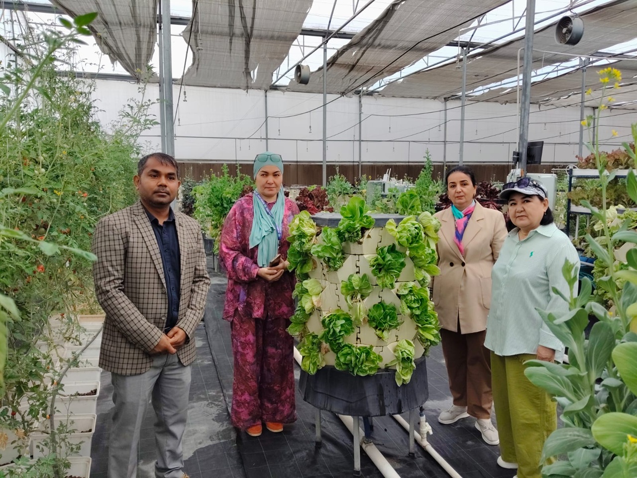 Young Women participants of International Women Conference visiting IARI Protective Cultivation Research Facility
